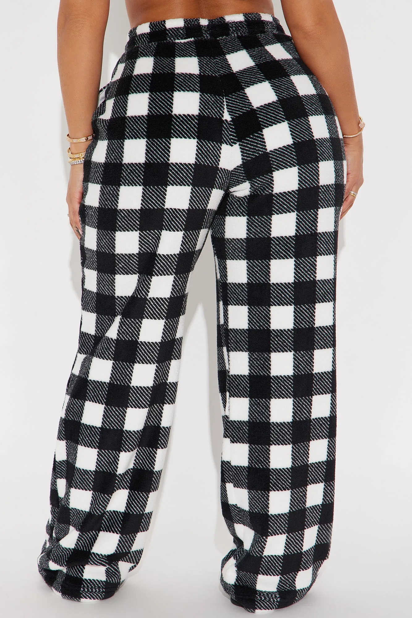 Always Cozy Plush PJ Pants - Black/White