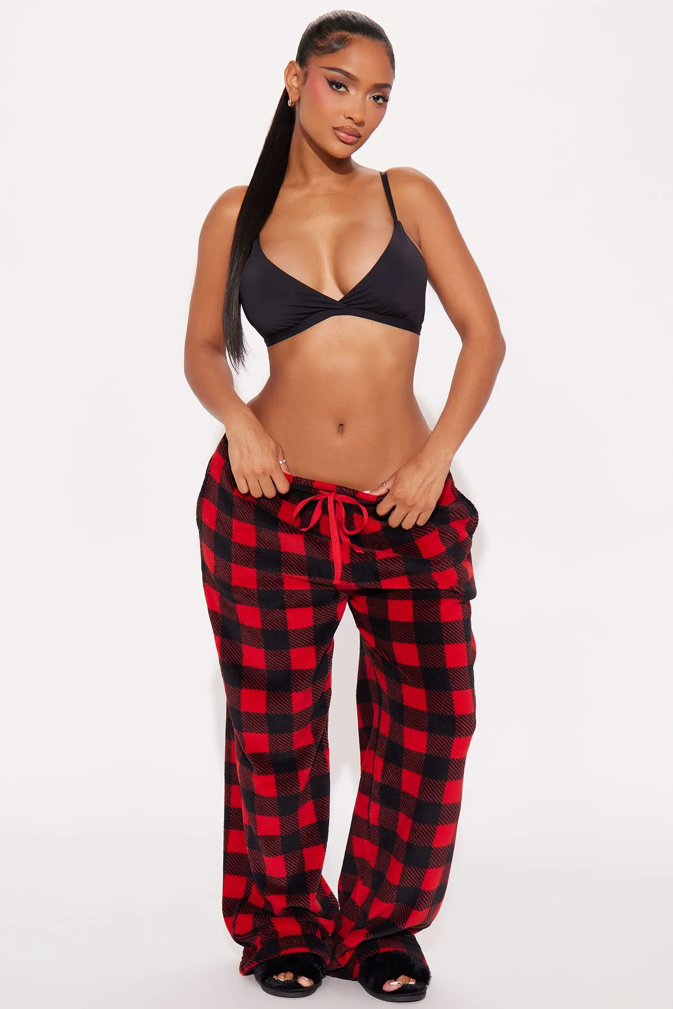 Always Cozy Plush PJ Pants - Red/Black