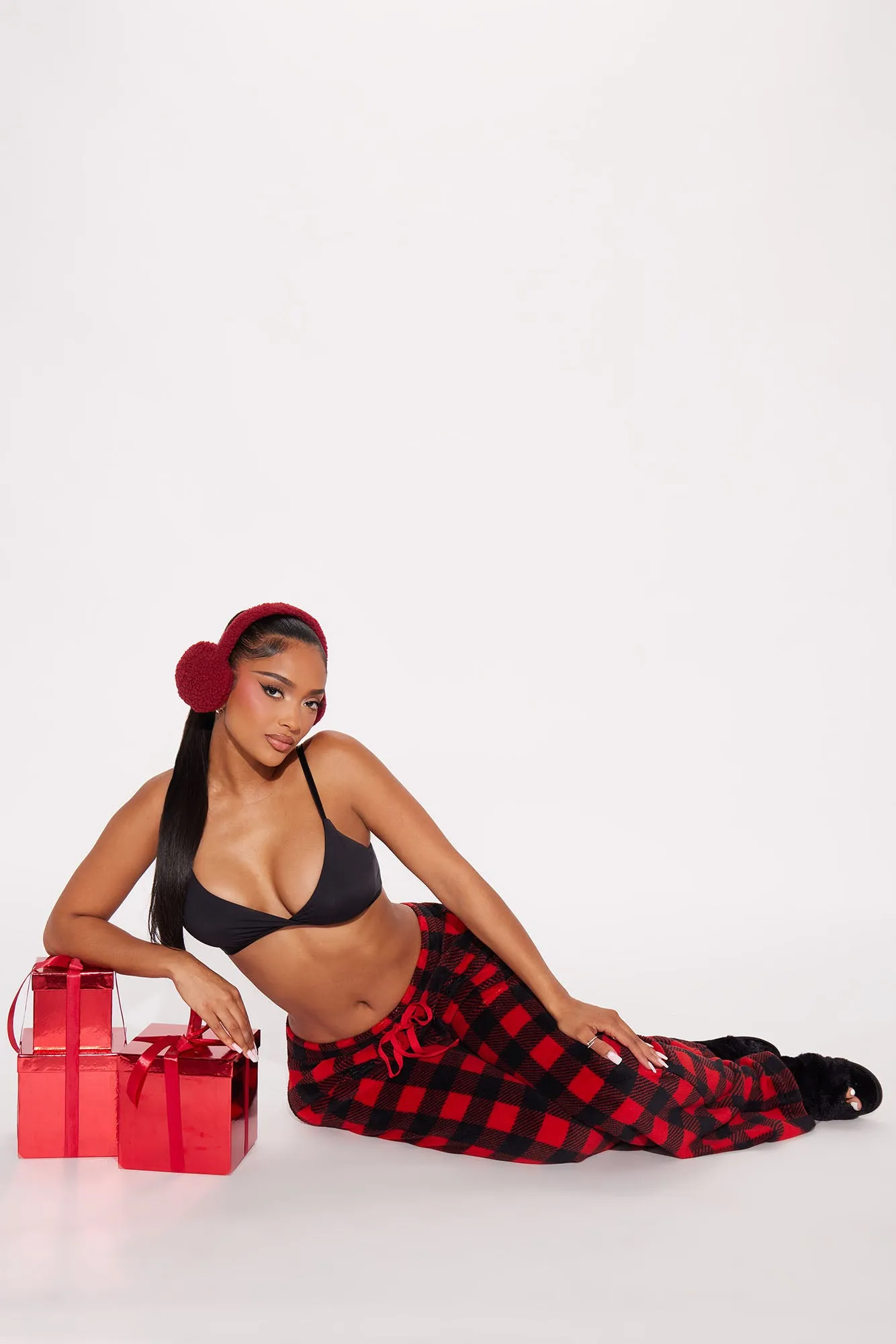 Always Cozy Plush PJ Pants - Red/Black