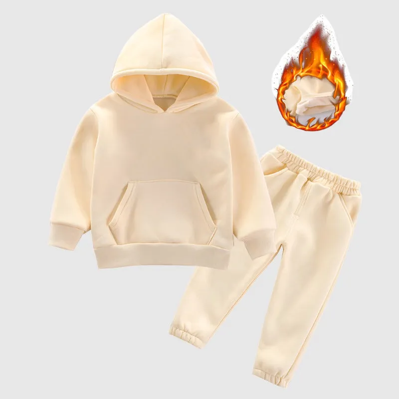 Baby Boys and Girls Hooded Sweatshirt  and Pants Two-piece Outfit Set