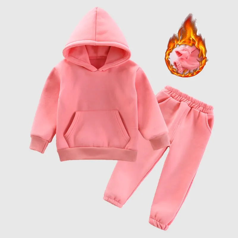 Baby Boys and Girls Hooded Sweatshirt  and Pants Two-piece Outfit Set