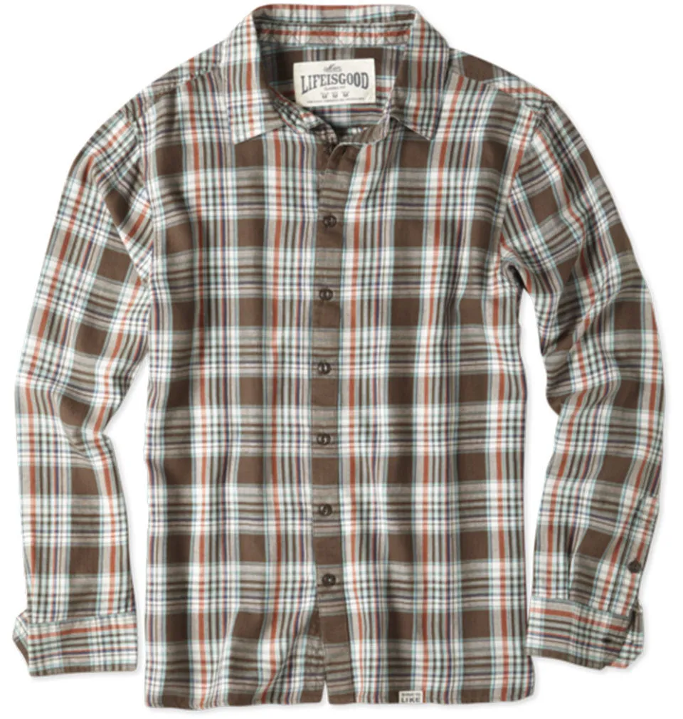 Back Road Button-Up Plaid Shirt by Life is good