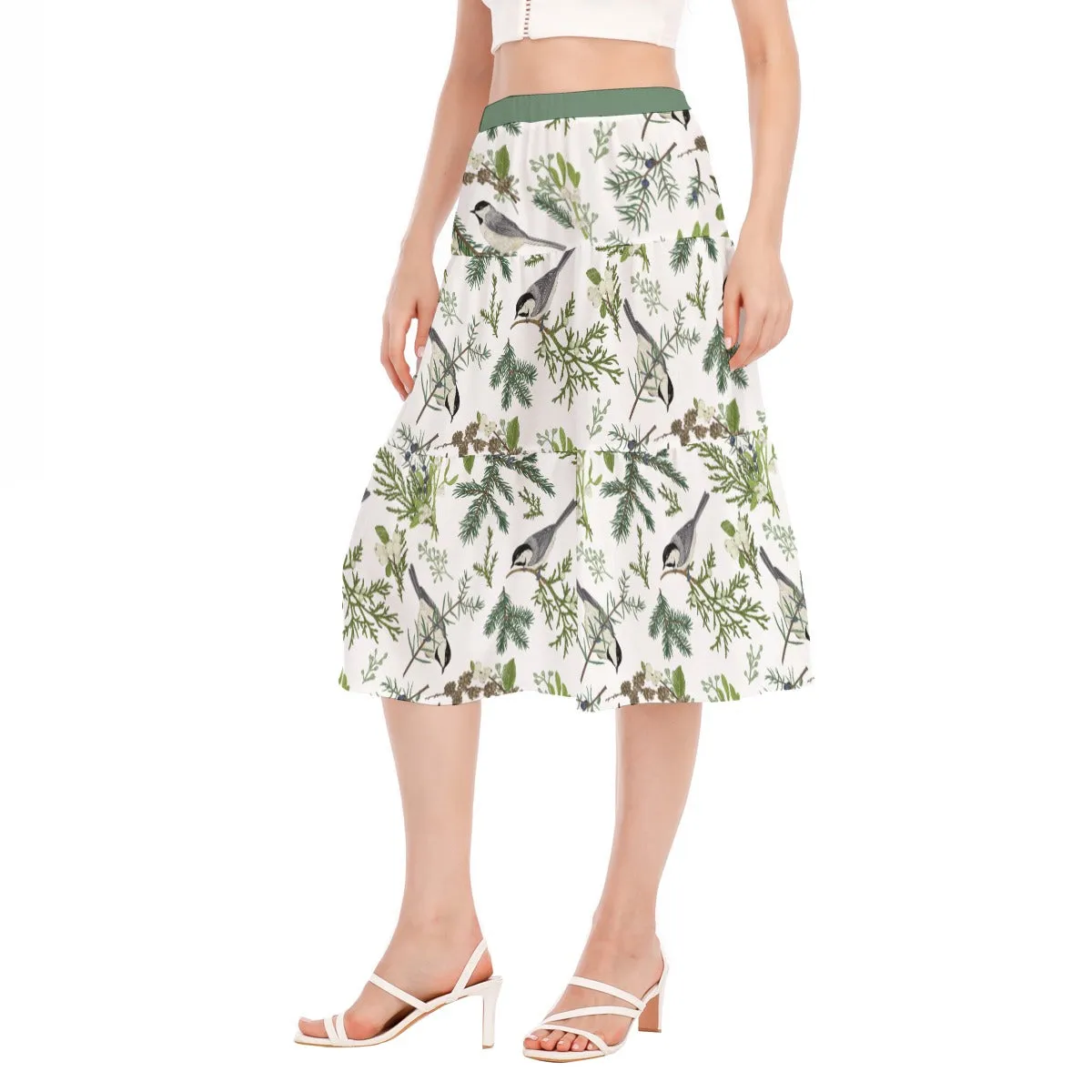 Bohemian Bird of Prey Women's Pleated Chiffon Skirt