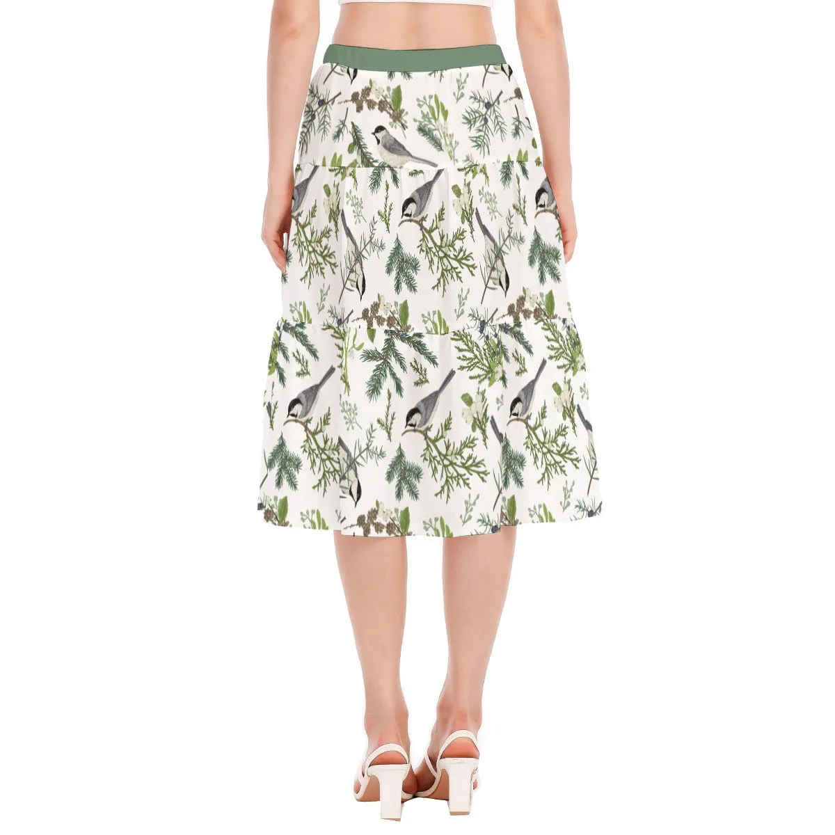 Bohemian Bird of Prey Women's Pleated Chiffon Skirt