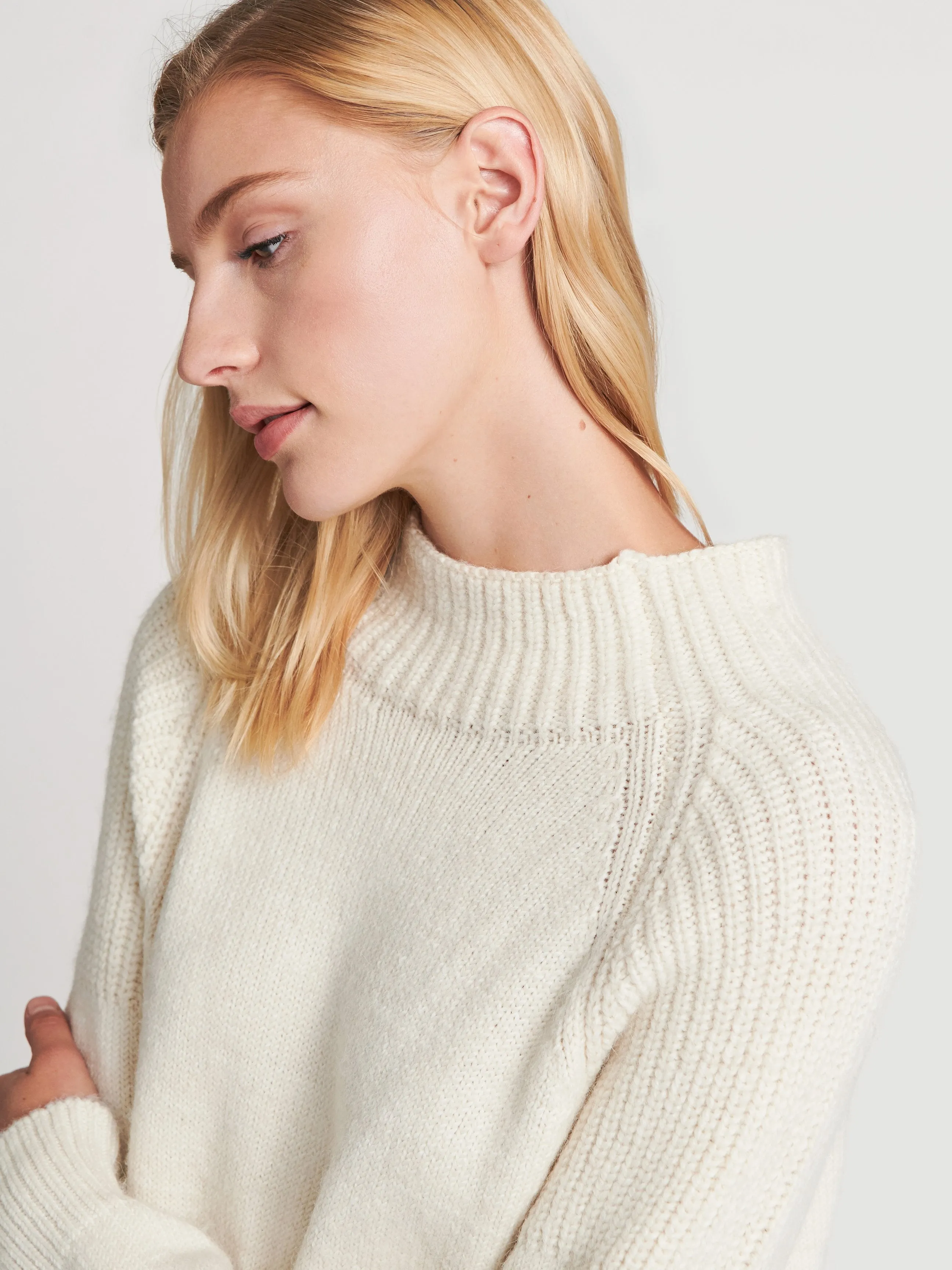 Boxy Rib Sweater -- Off White