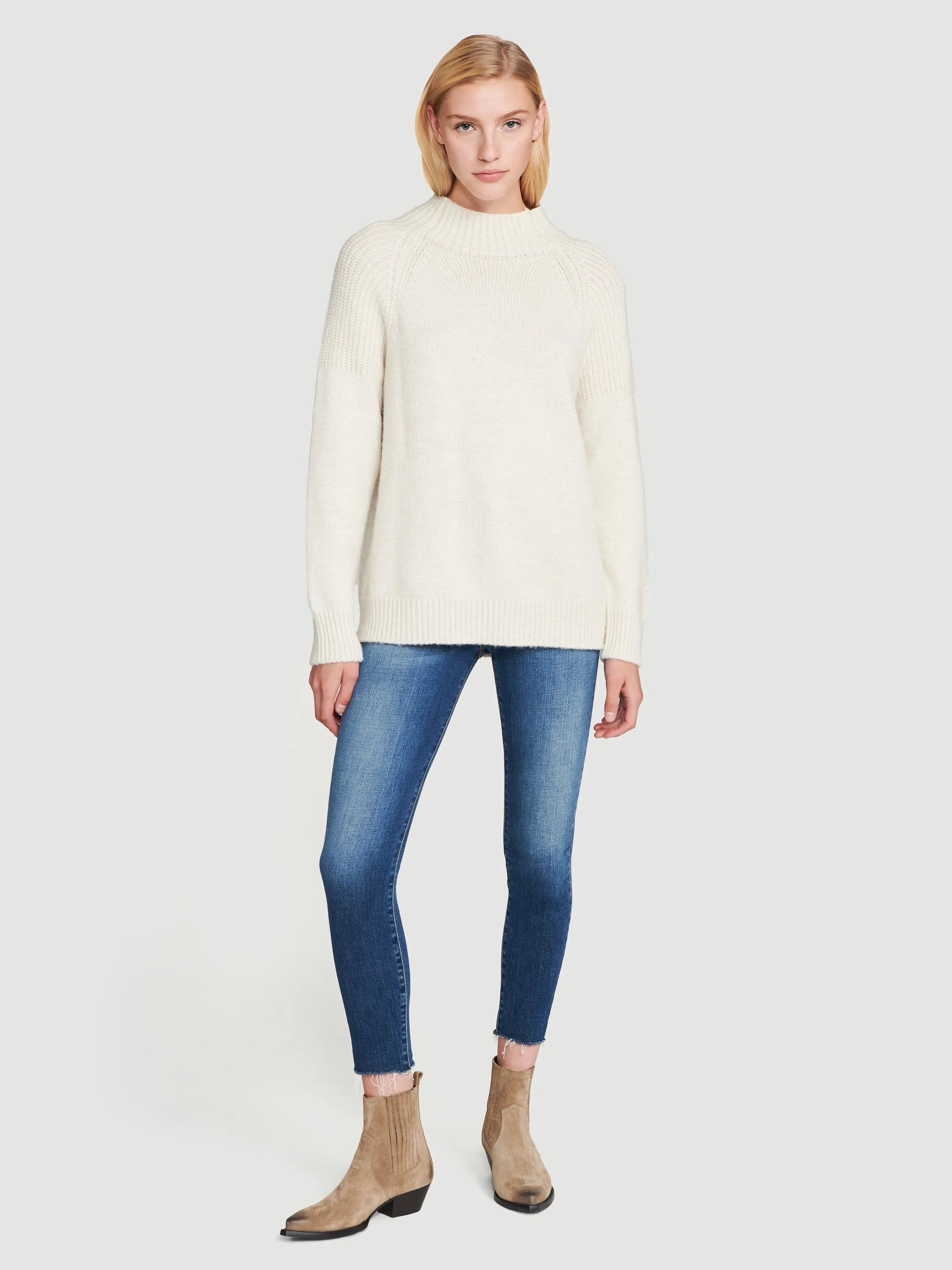 Boxy Rib Sweater -- Off White