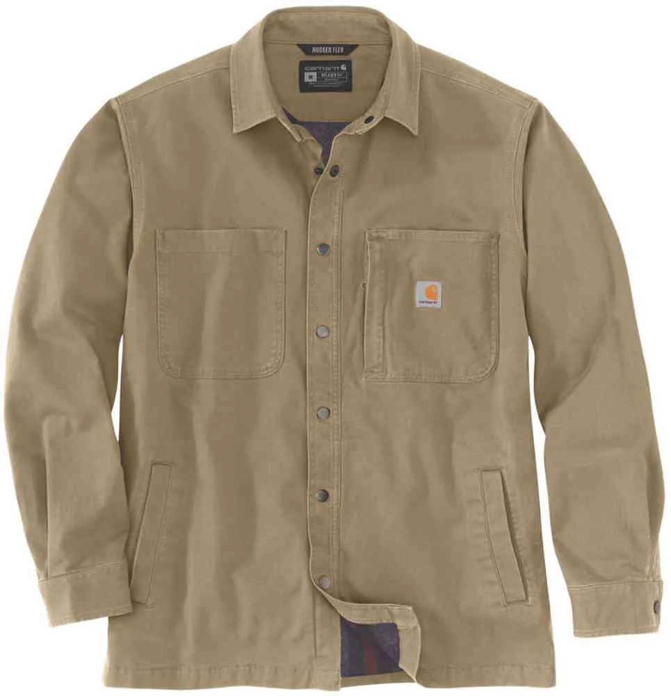 Carhartt Fleece Lined Snap Front Shirt, Khaki