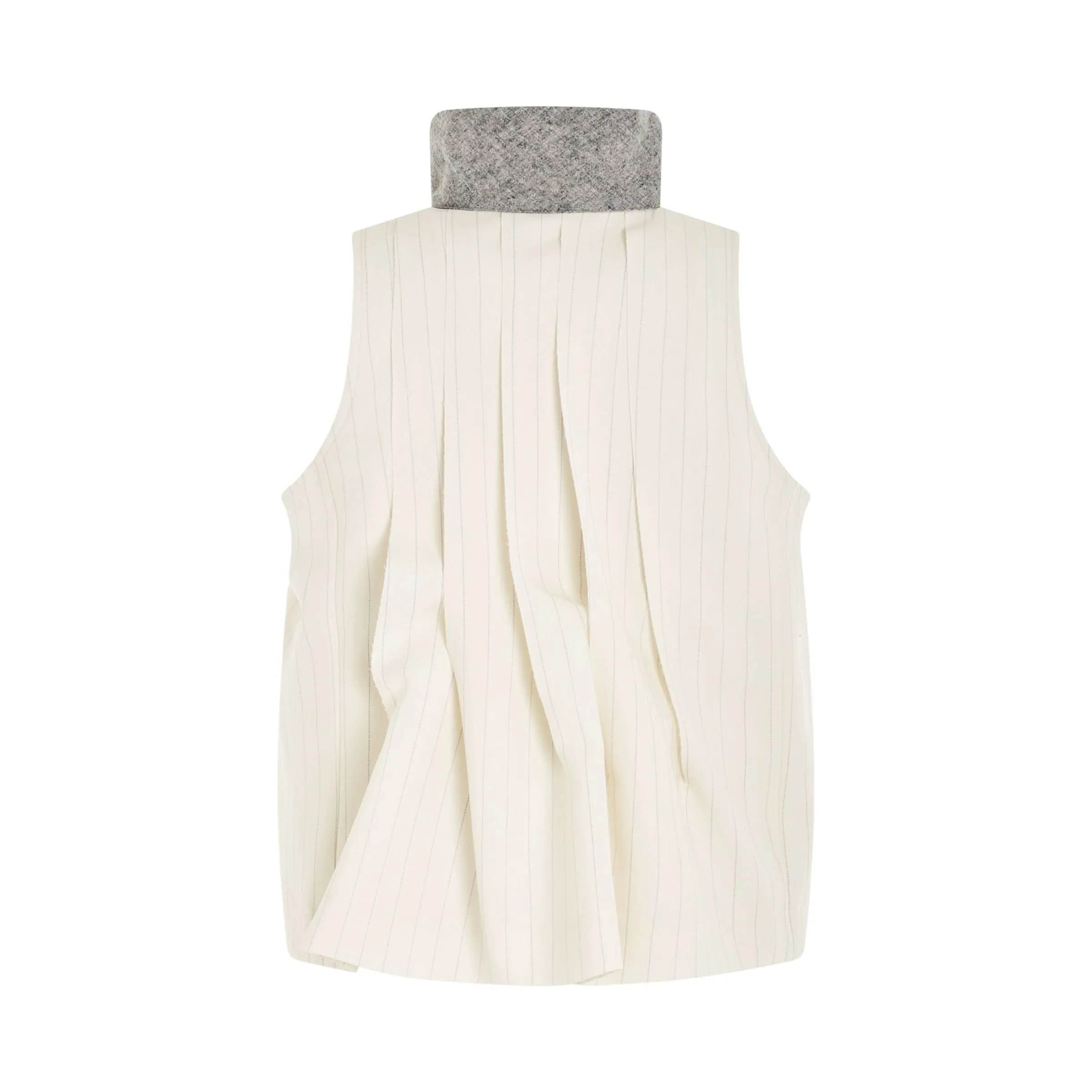 Chalk Stripe Vest in Off White