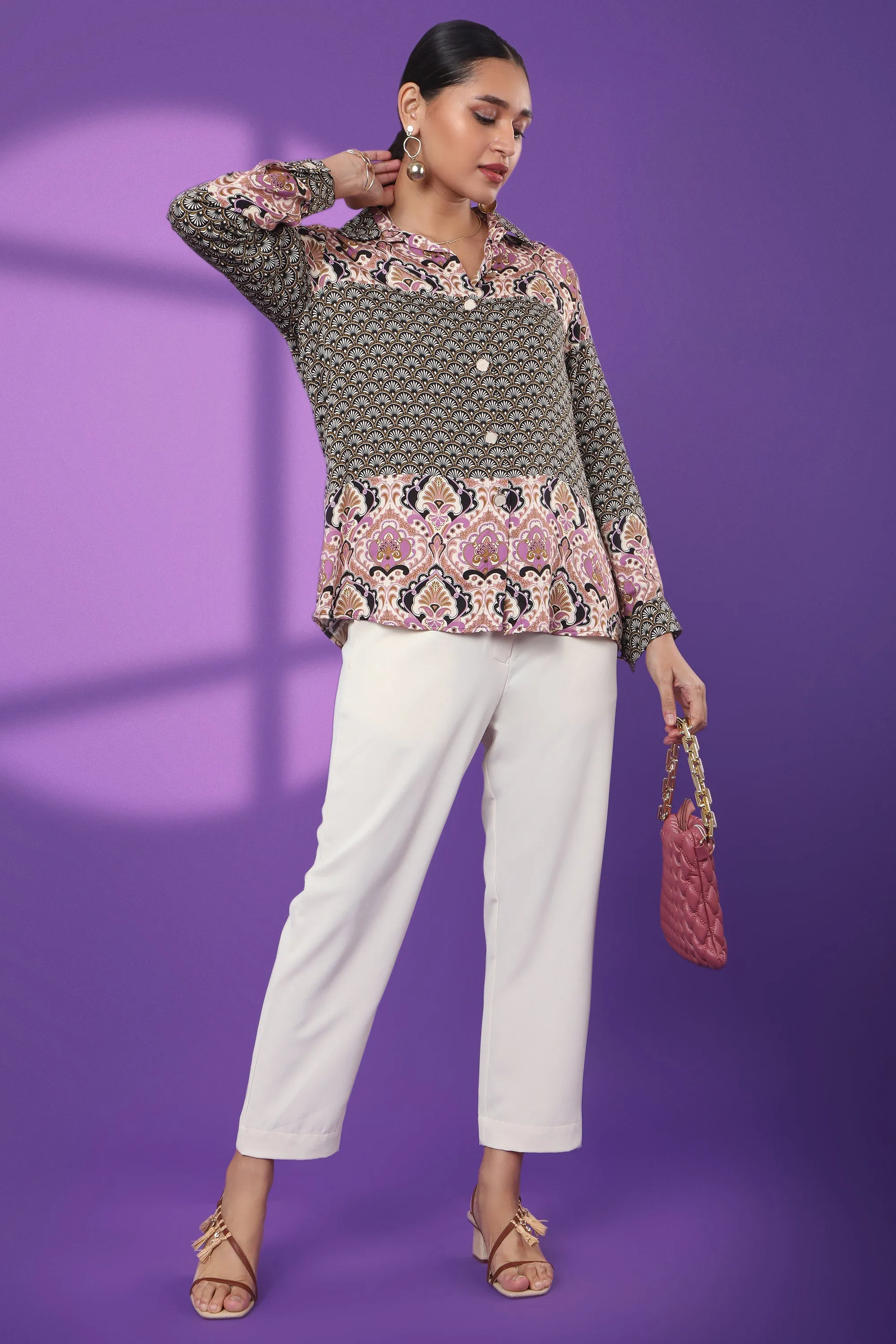 Clora Printed Paisely Top