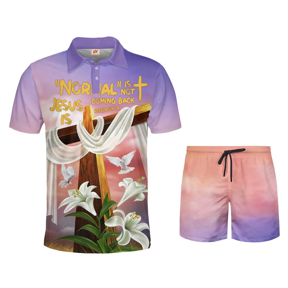 Cross With Lily Polo Shirt - Christian Shirts & Shorts