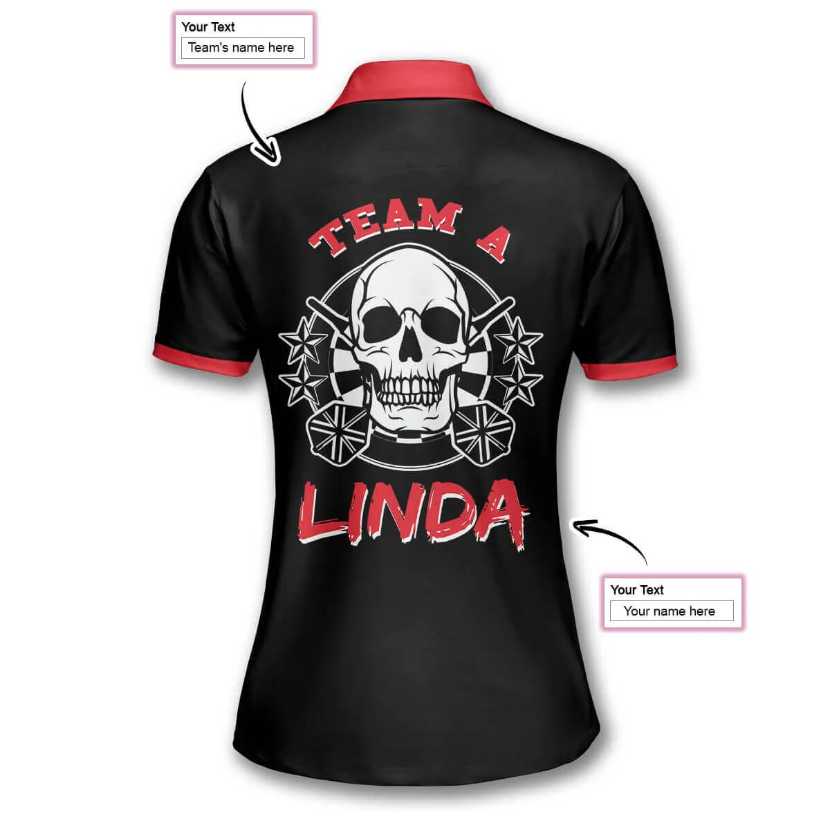 Darts Skull Arrow Argyle Pattern Custom Darts Shirts for Women