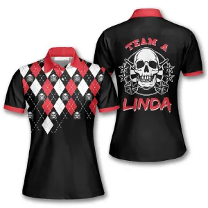 Darts Skull Arrow Argyle Pattern Custom Darts Shirts for Women