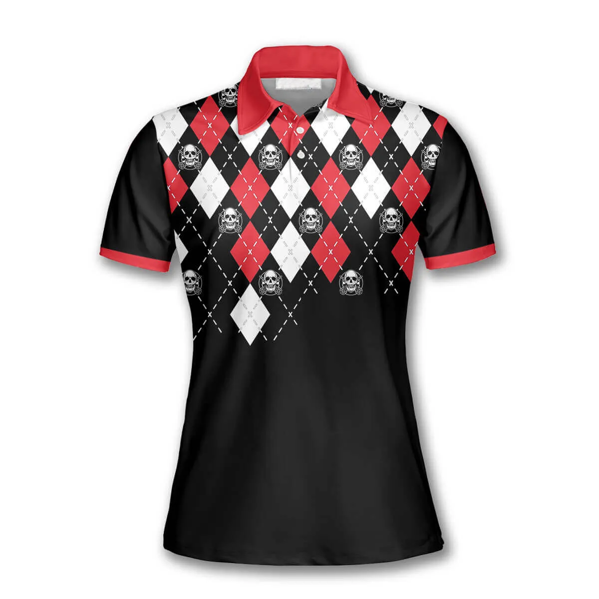 Darts Skull Arrow Argyle Pattern Custom Darts Shirts for Women