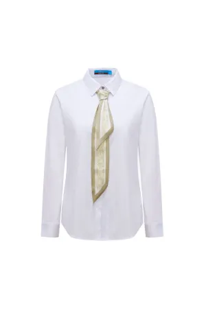 Dry & Sweat Wicking Poplin Shirt With Detachable Scarf