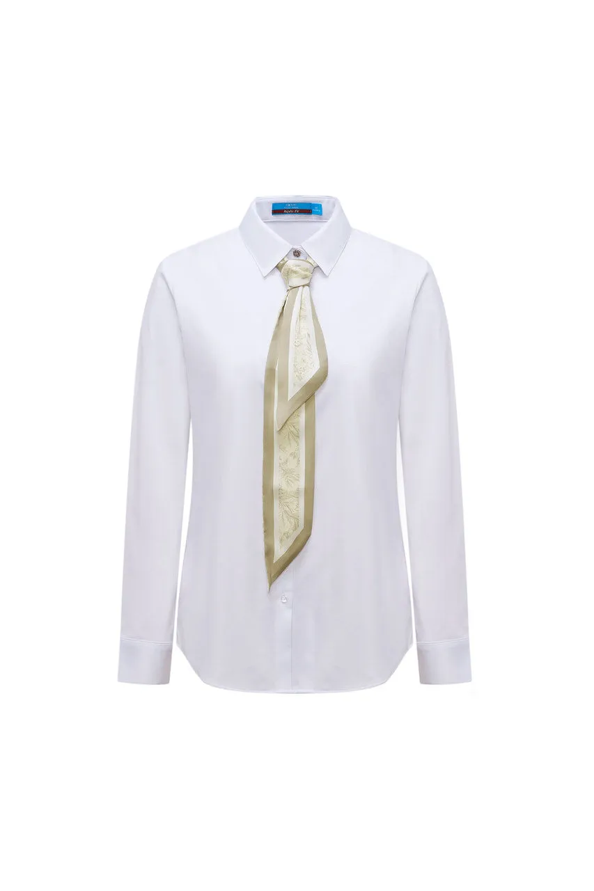 Dry & Sweat Wicking Poplin Shirt With Detachable Scarf