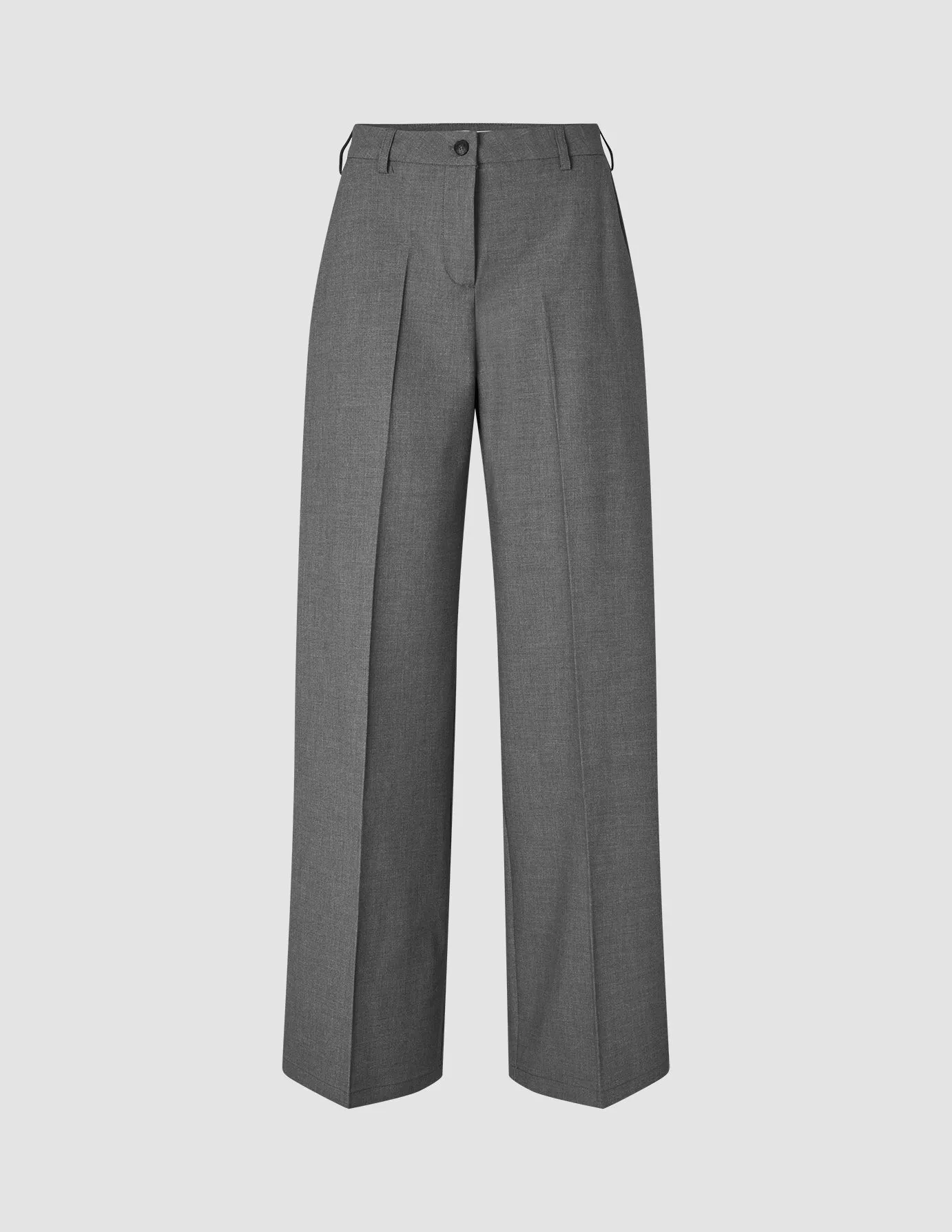 Essential Pants Wide Dark Grey Melange