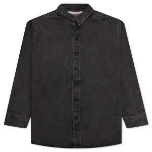 Essentials Kid's L/S Denim Shirt - Black