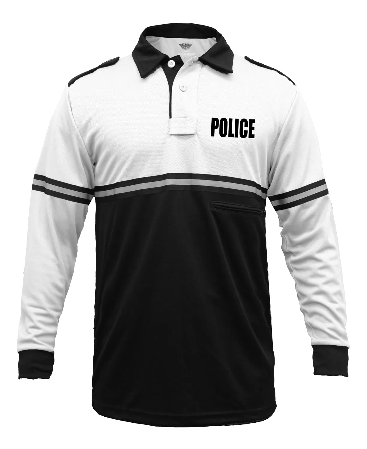 First Class Two Tone Police Long Sleeve Bike Patrol Shirt With Zipper Pocket