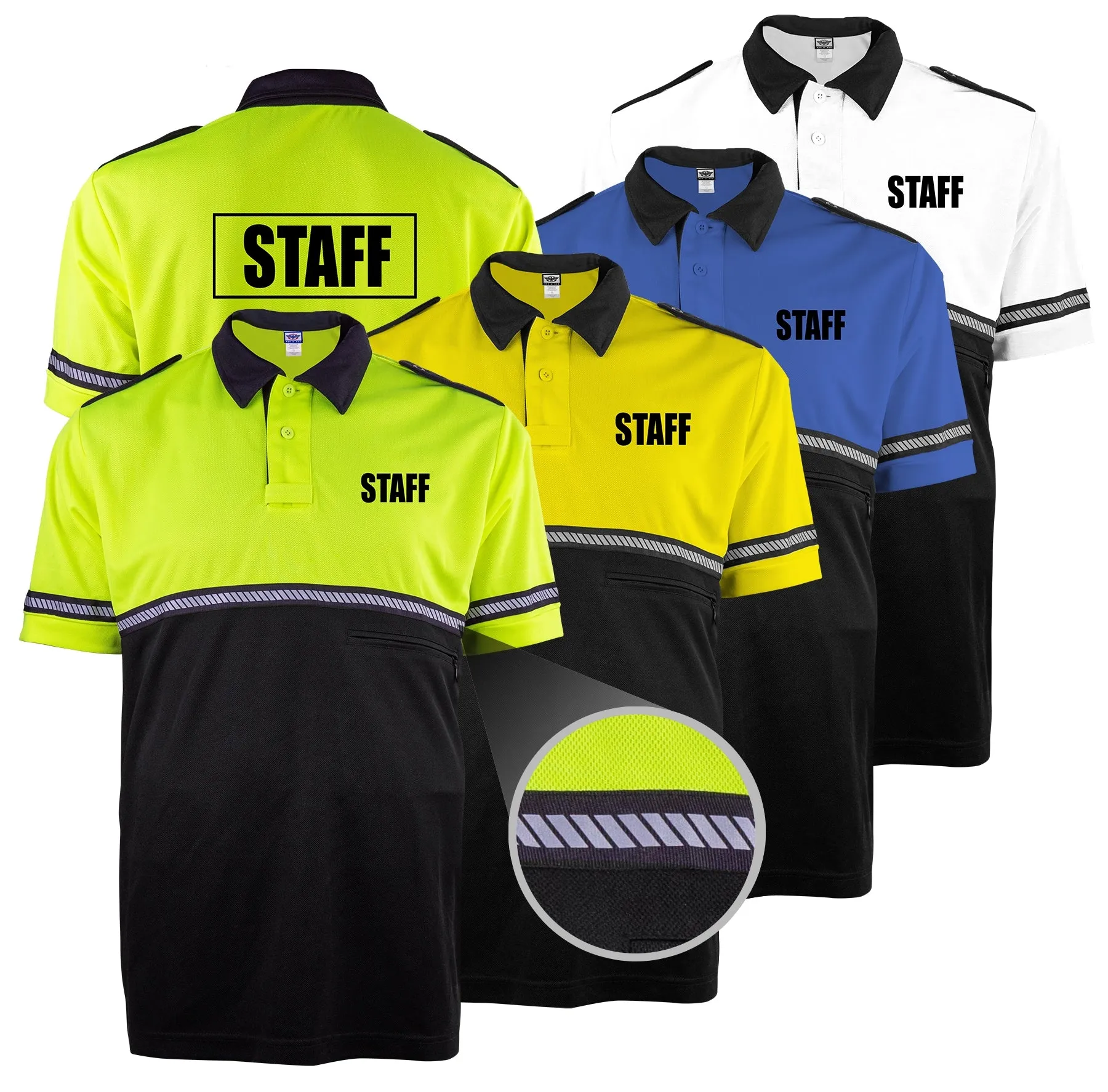 First Class Two Tone Staff Bike Patrol Shirt with Zipper Pocket and Hash Stripes