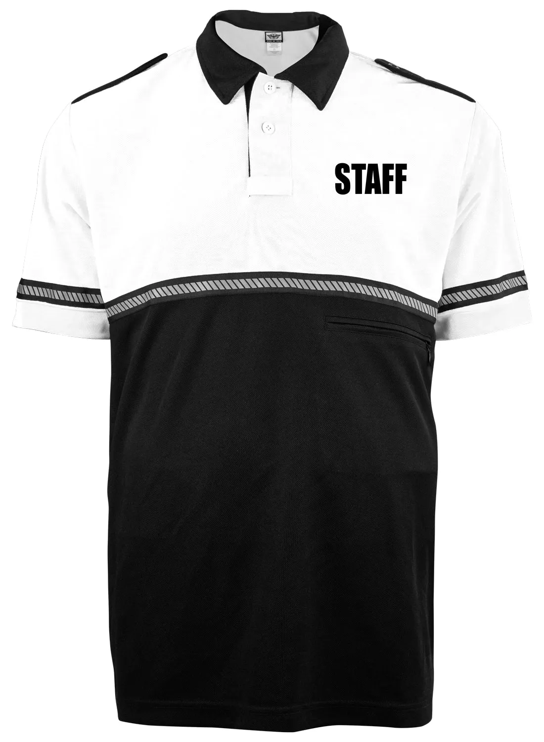 First Class Two Tone Staff Bike Patrol Shirt with Zipper Pocket and Hash Stripes