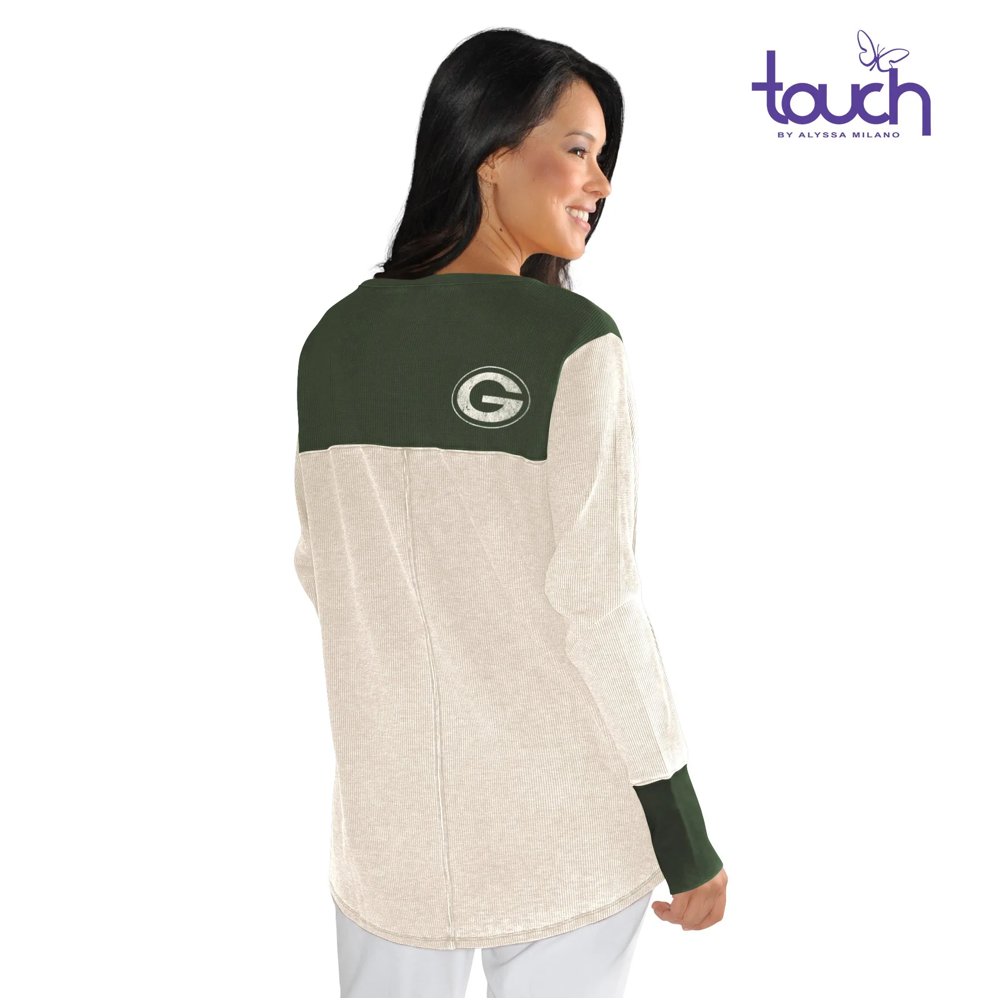 Green Bay Packers Touch Women's Plus Size Curve Fan Club Thermal Shirt