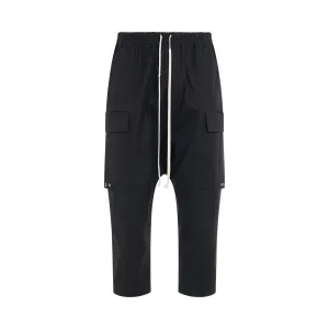 Heavy Cotton Cargo Cropped Pants in Black