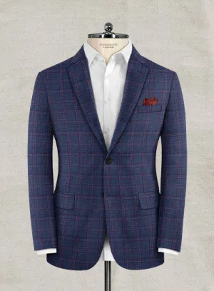 Italian Murano Fanado Blue Wool Linen Jacket