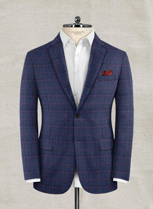 Italian Murano Fanado Blue Wool Linen Jacket