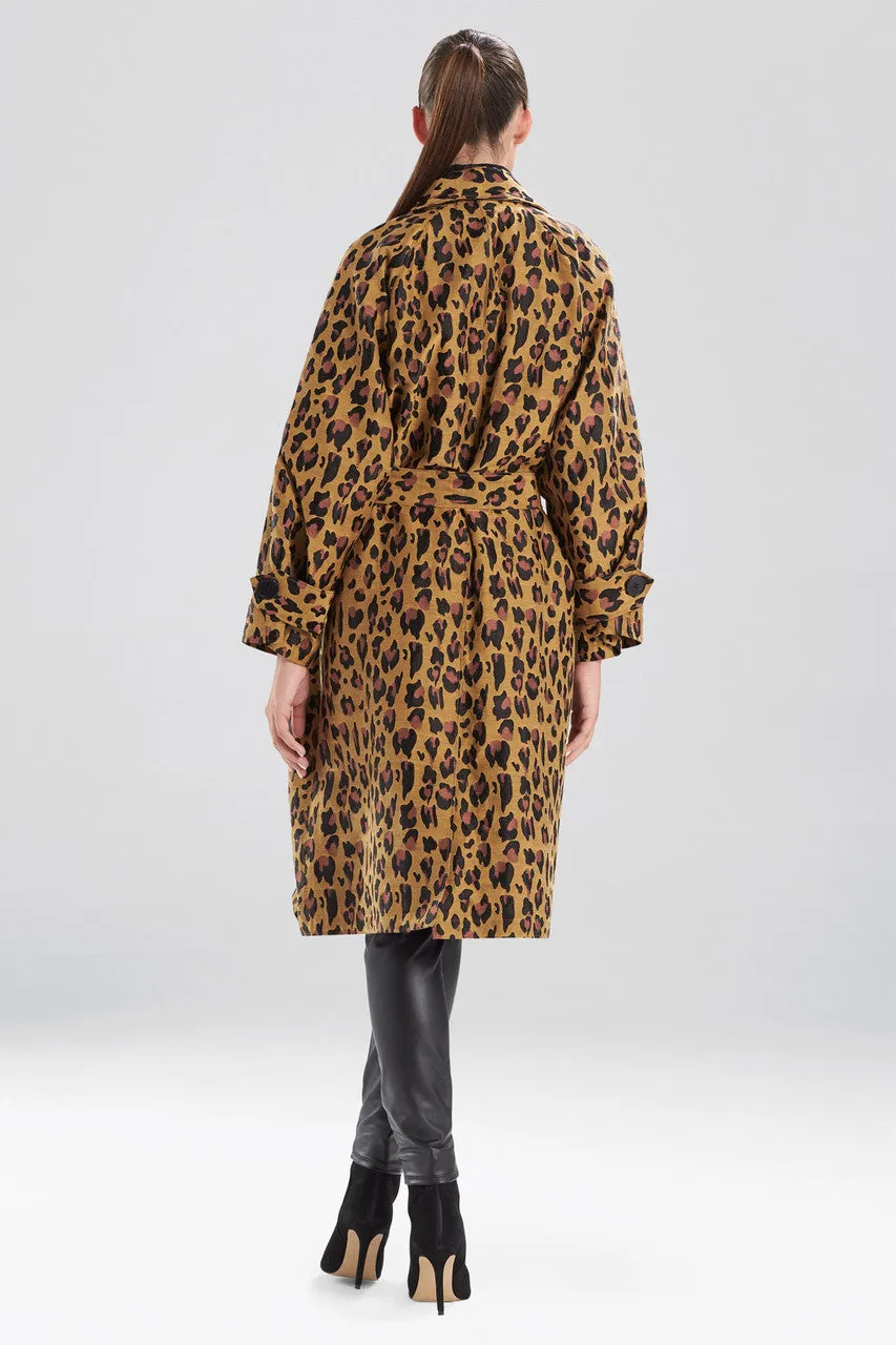 Leopard Jacquard Trench Coat