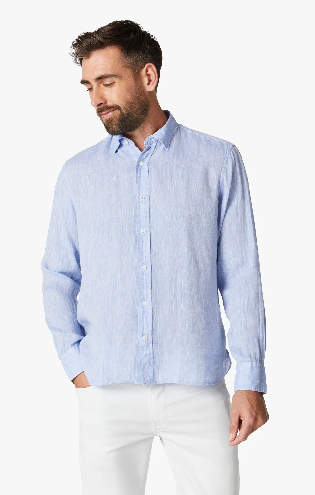 Linen Chambray Shirt in Hawaiian Ocean