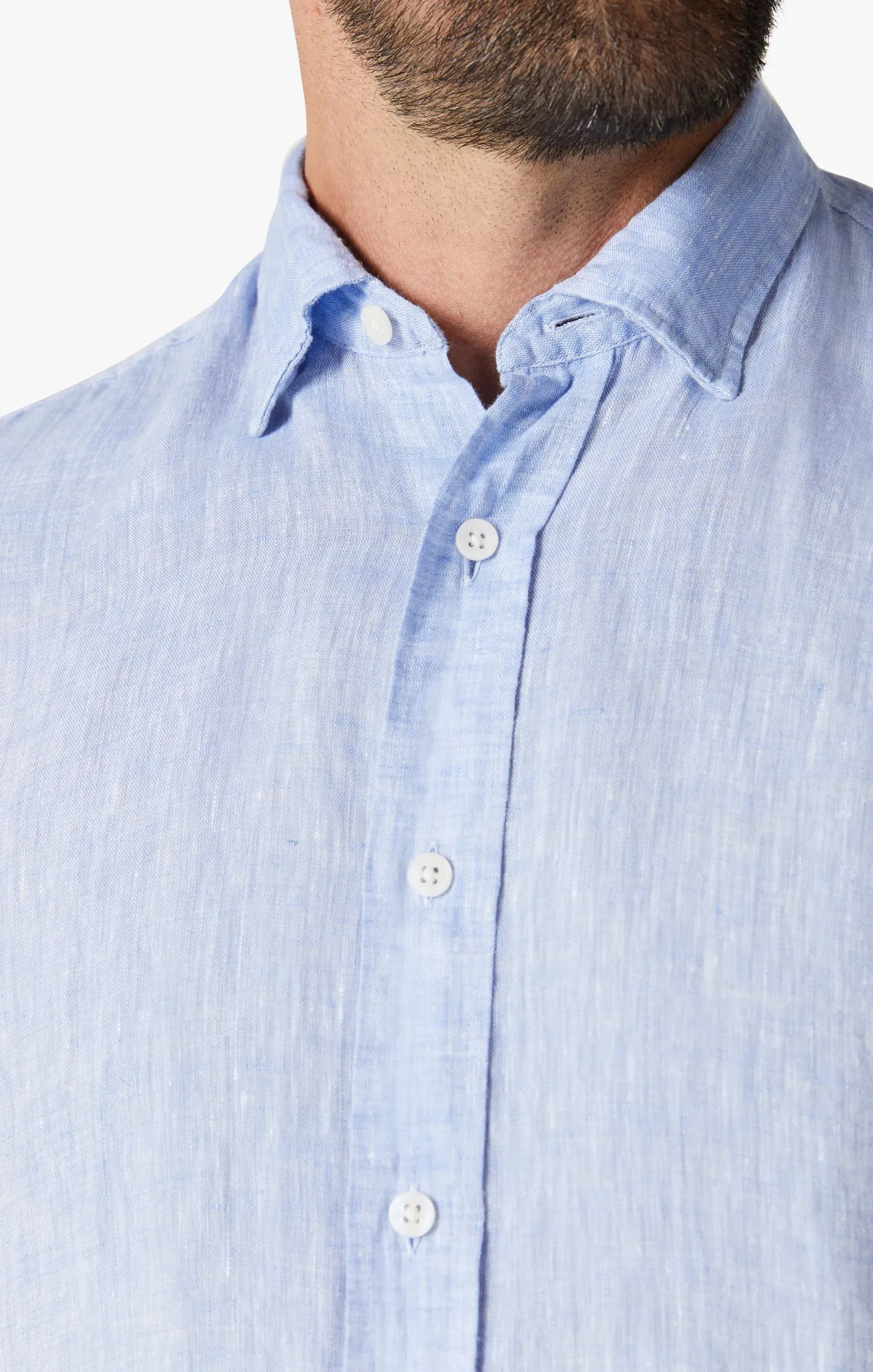 Linen Chambray Shirt in Hawaiian Ocean