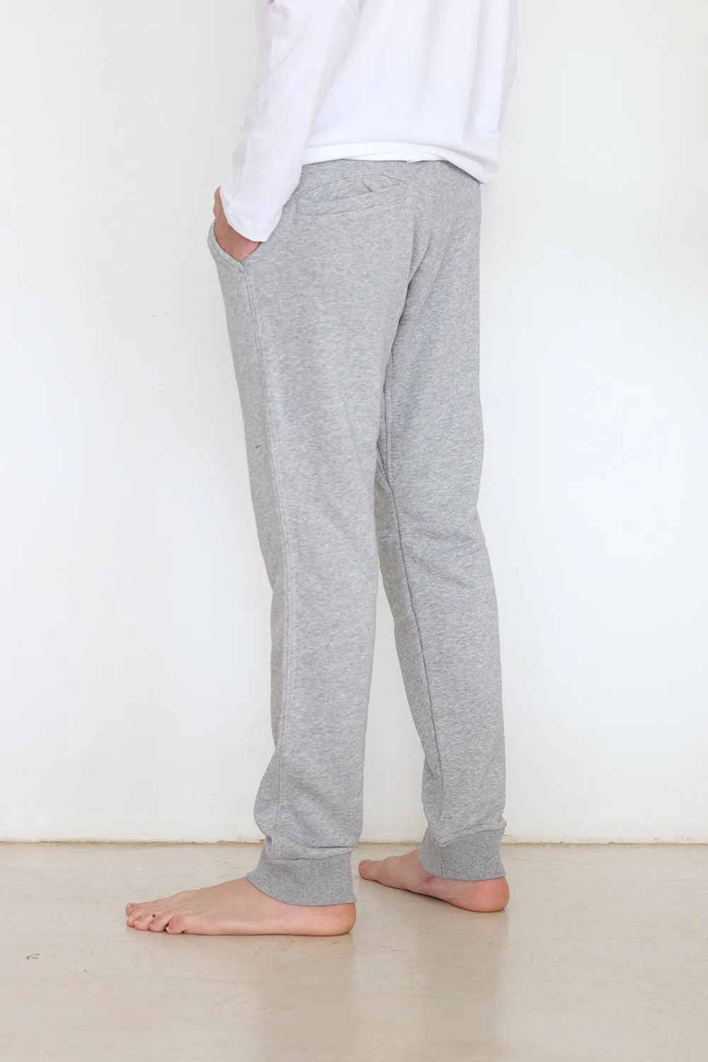 Men Sweat-Pants Melange Gray