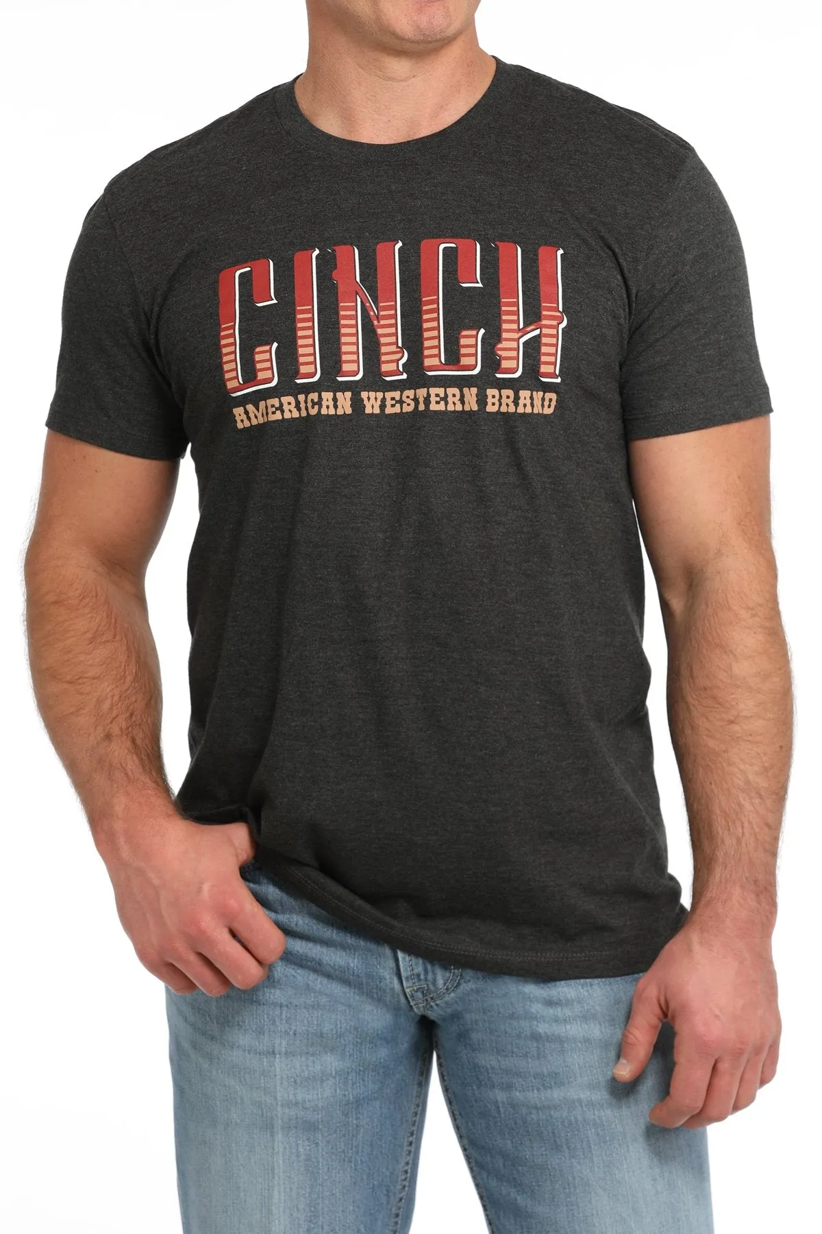 Men's Cinch Logo Charcoal Graphic Tee