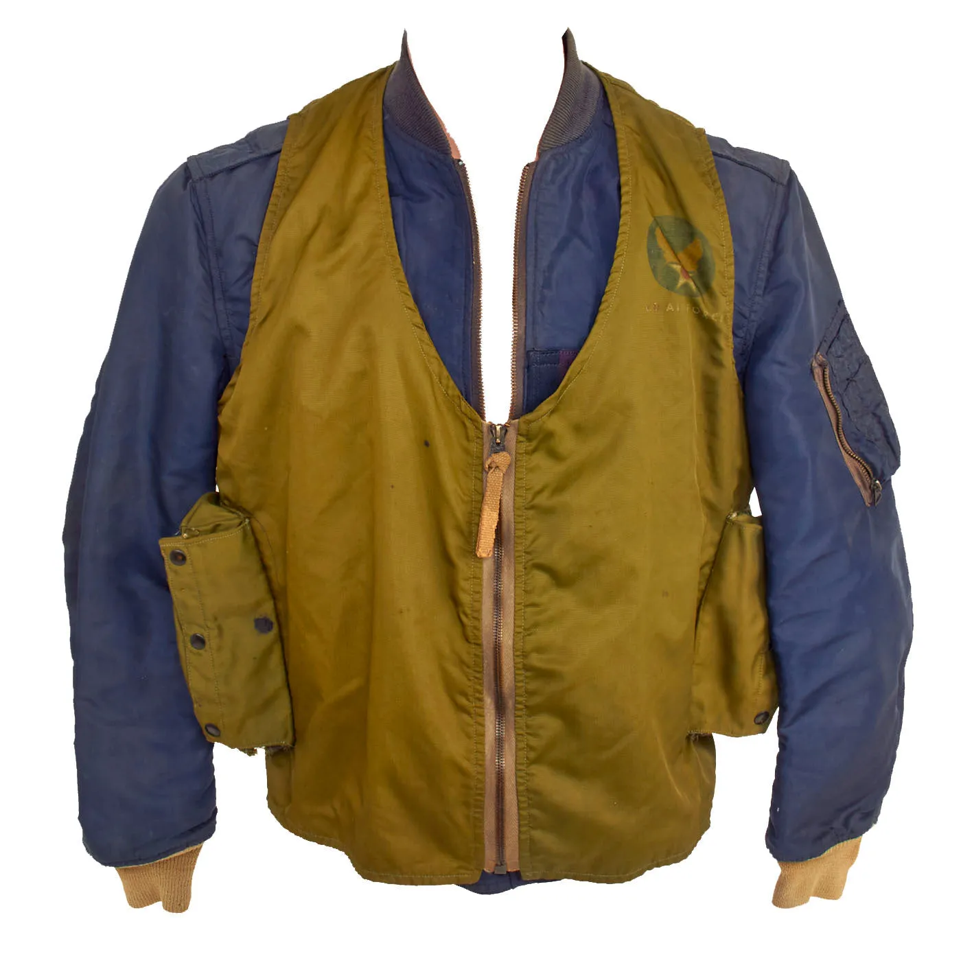 Original U.S. Korean War Era US Air Force L2A Flight Jacket With E1 Radio Vest - “Air Force Blue”