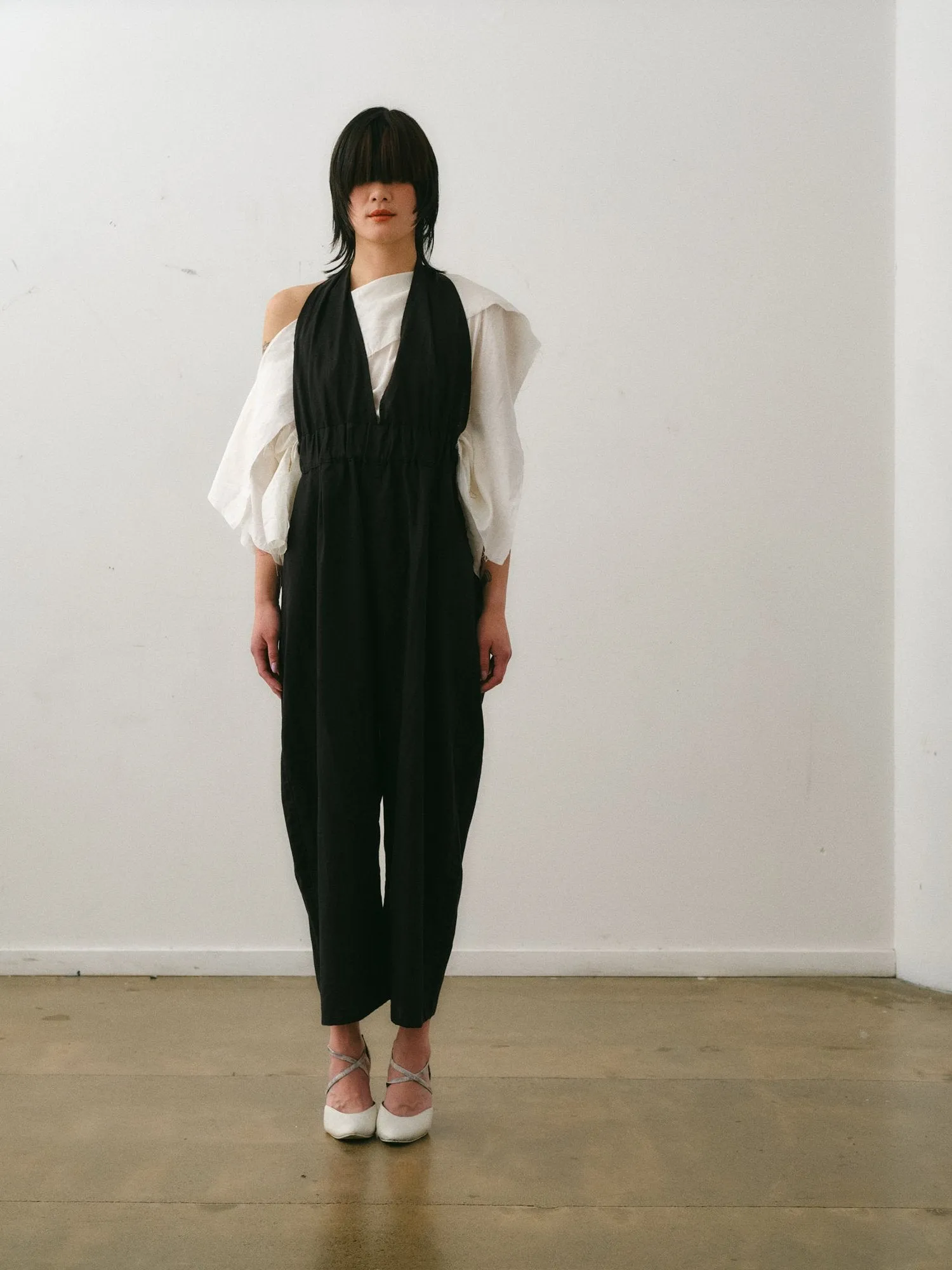 Otsu Kaguya Overalls - Linen - Black