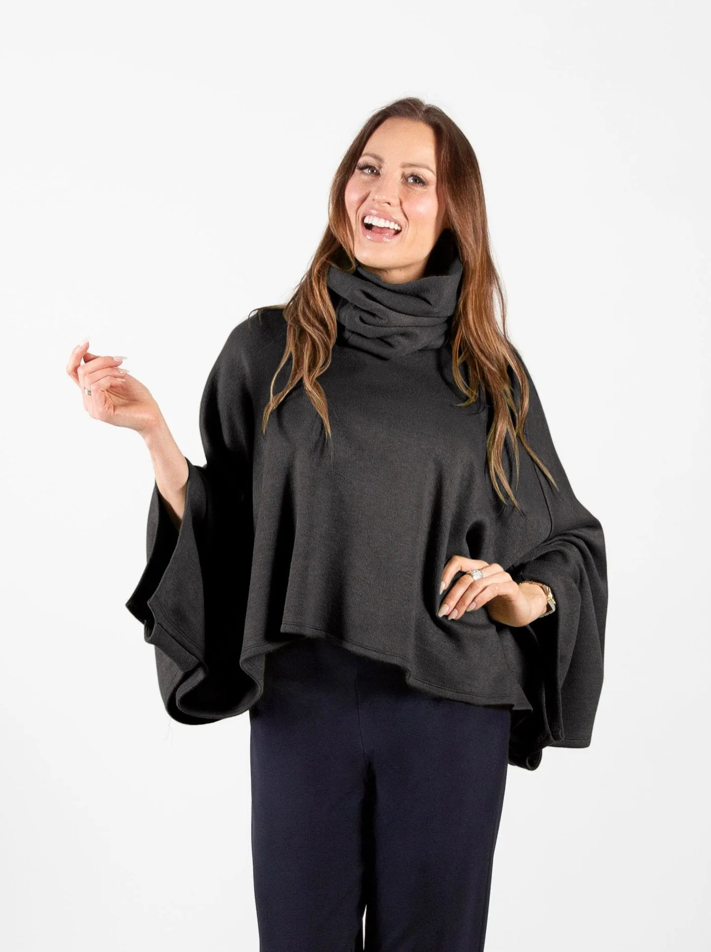 Poncho Set with Removable Cowlneck