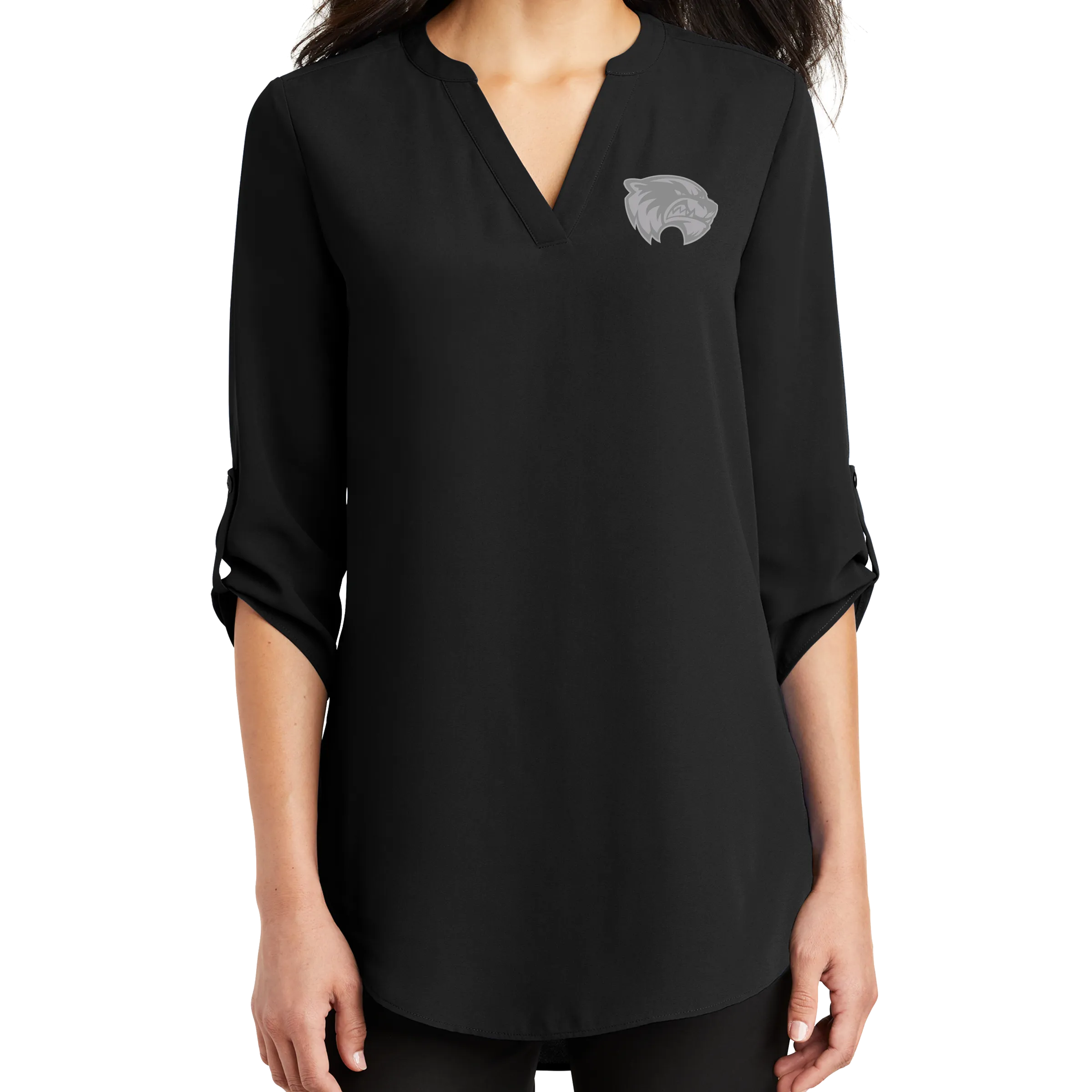 Port Authority Ladies 3/4-Sleeve Tunic Blouse- Mascot 2 Tone