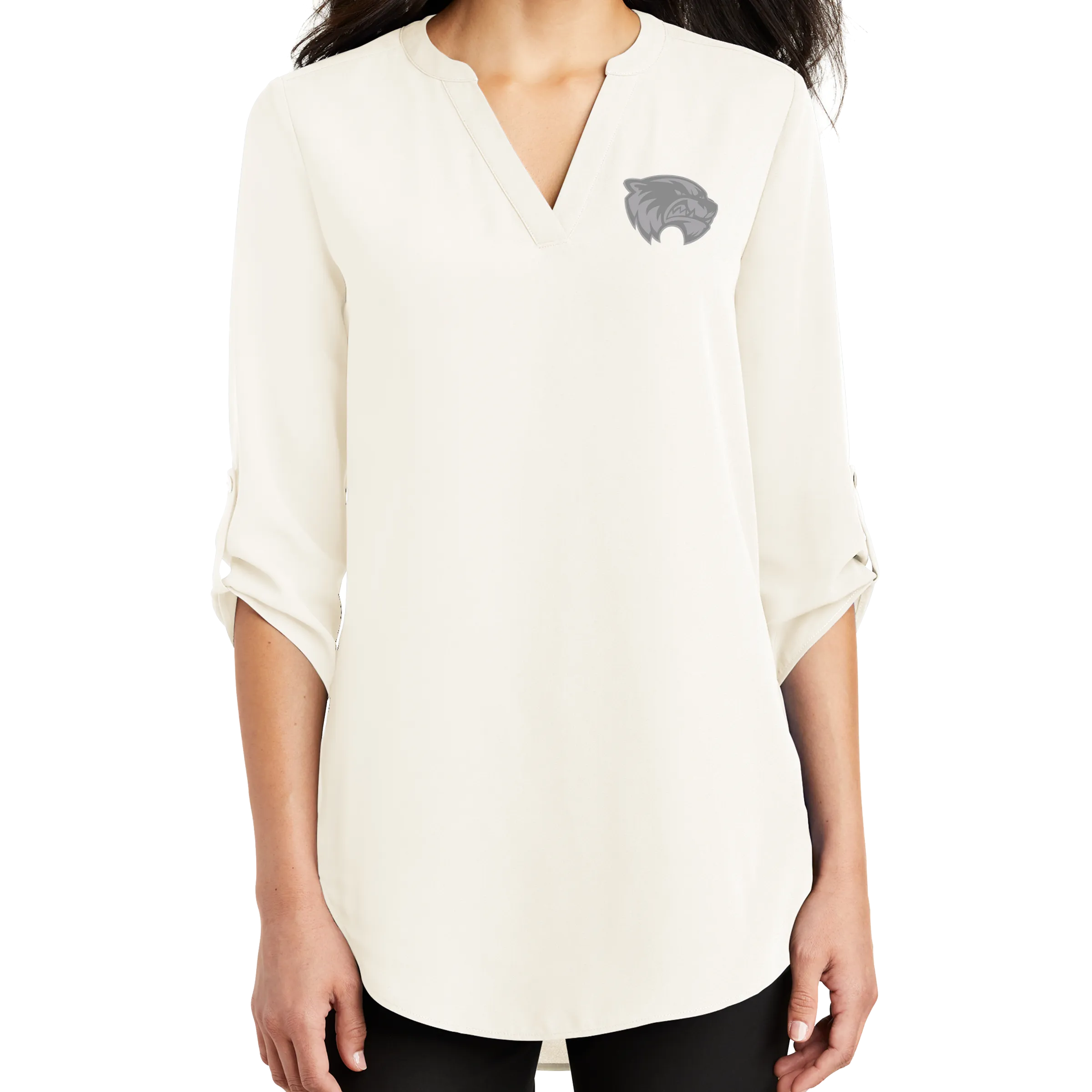 Port Authority Ladies 3/4-Sleeve Tunic Blouse- Mascot 2 Tone