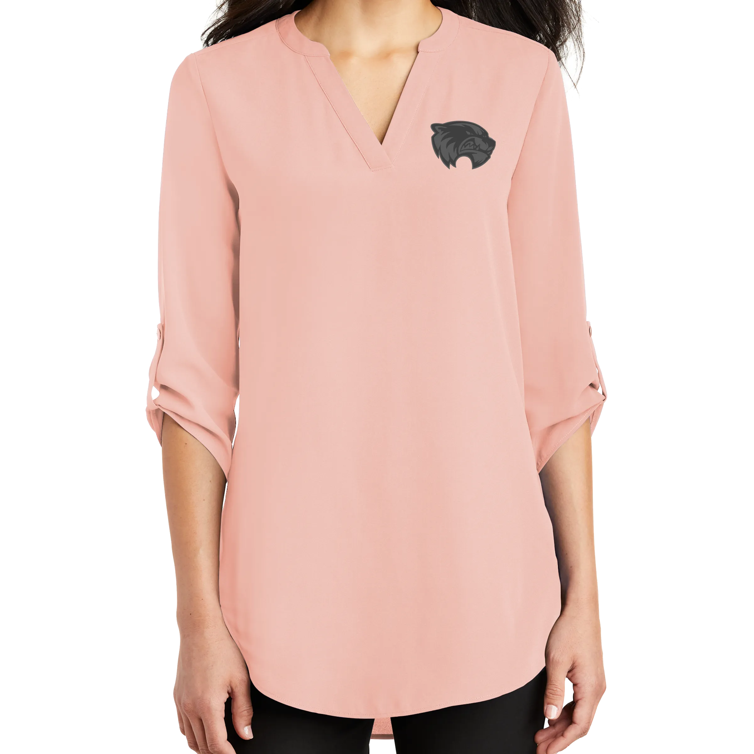 Port Authority Ladies 3/4-Sleeve Tunic Blouse- Mascot 2 Tone