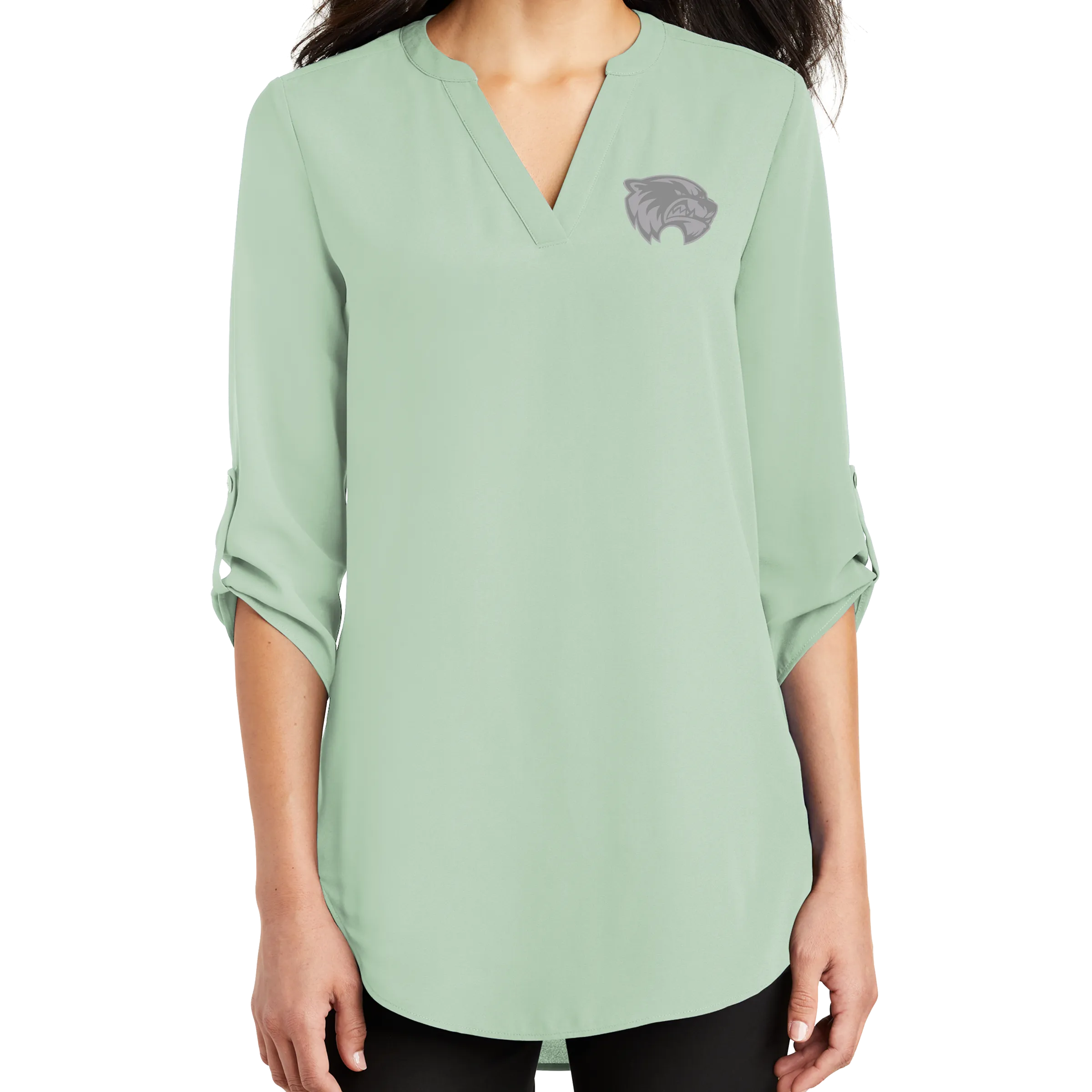 Port Authority Ladies 3/4-Sleeve Tunic Blouse- Mascot 2 Tone