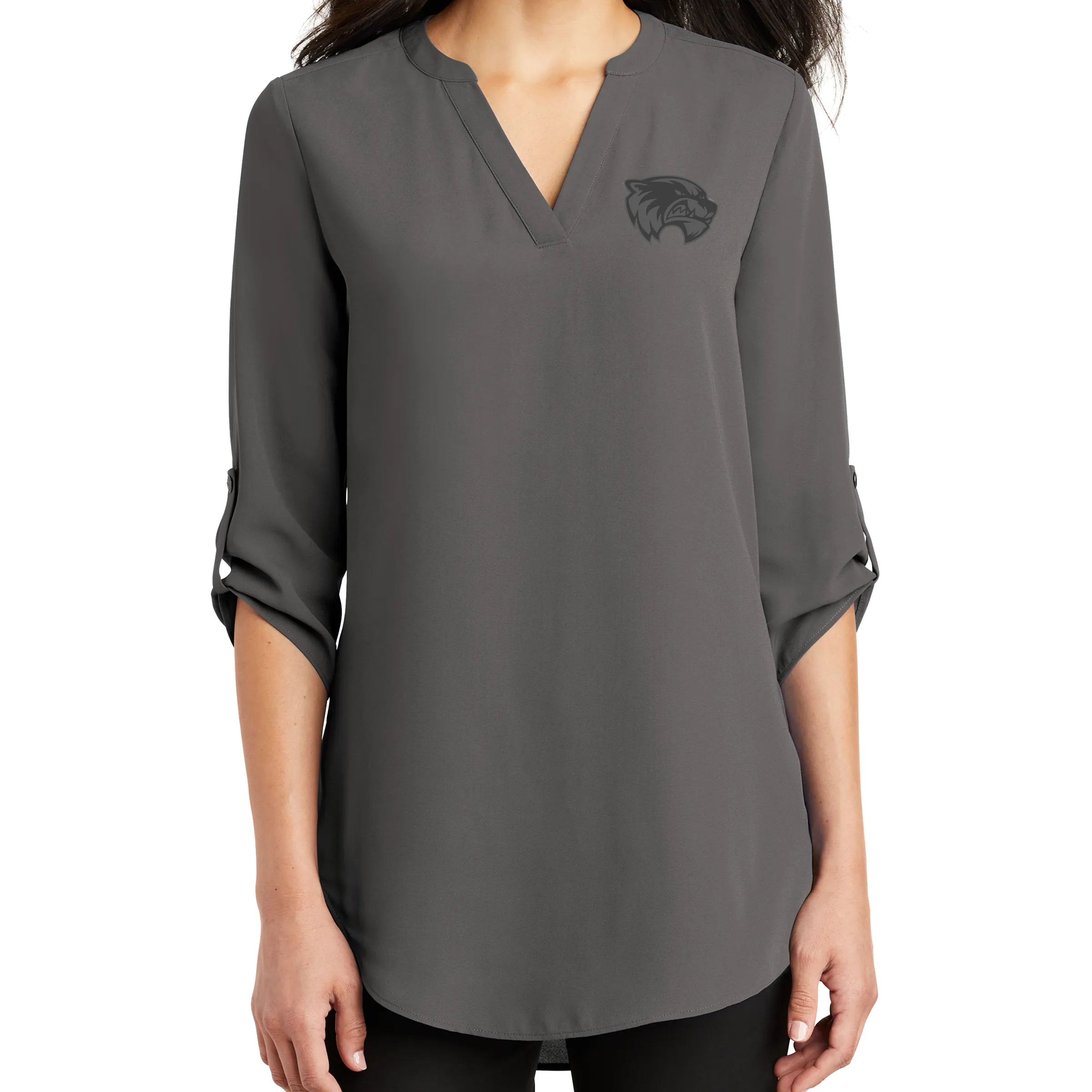 Port Authority Ladies 3/4-Sleeve Tunic Blouse- Mascot 2 Tone