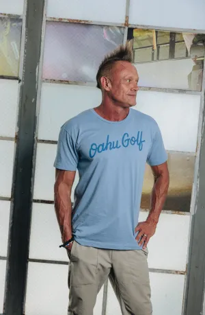 "OG Script" - OGA Unisex Graphic Tee - Light Blue Heather