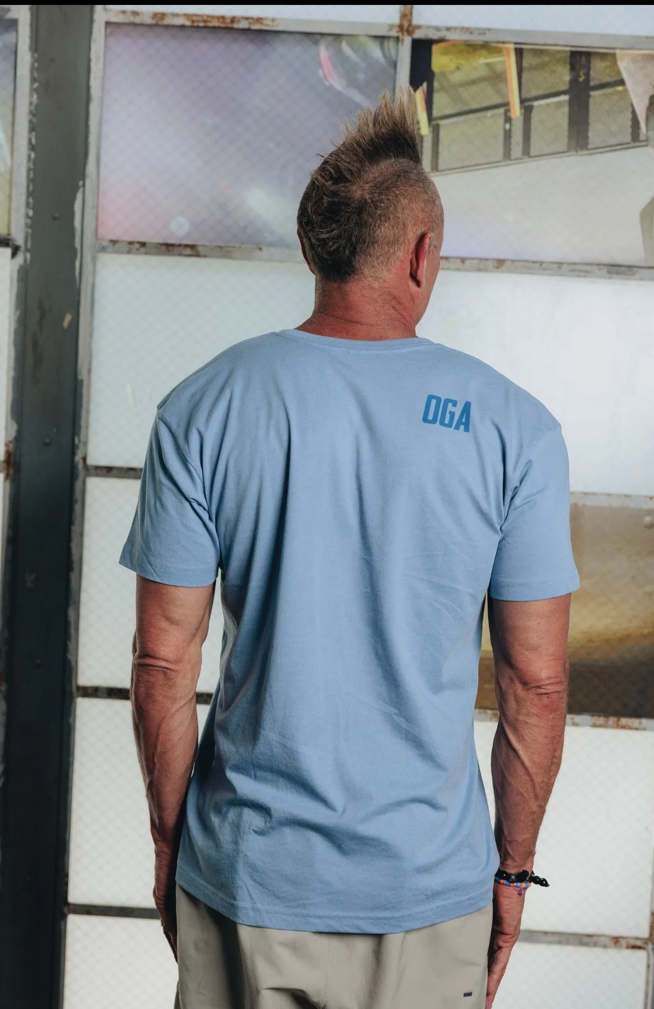 "OG Script" - OGA Unisex Graphic Tee - Light Blue Heather