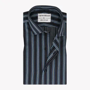 Royal Blue Self Formal Shirt With Stripes OL-194