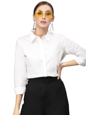 Style Quotient Women Solid Polycotton Regular Formal Shirt