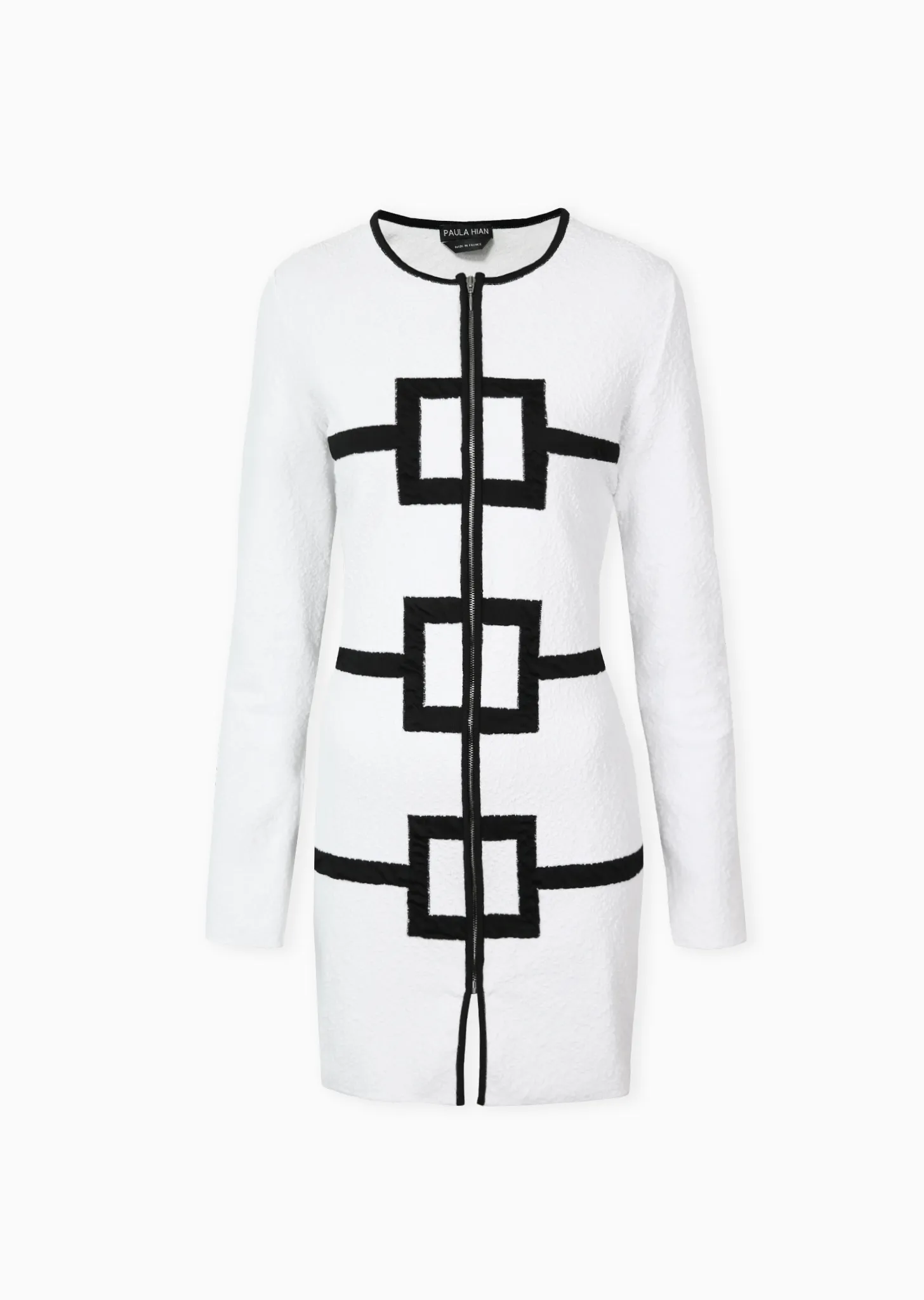 Tammi - Zip Front Squares Coat Dress