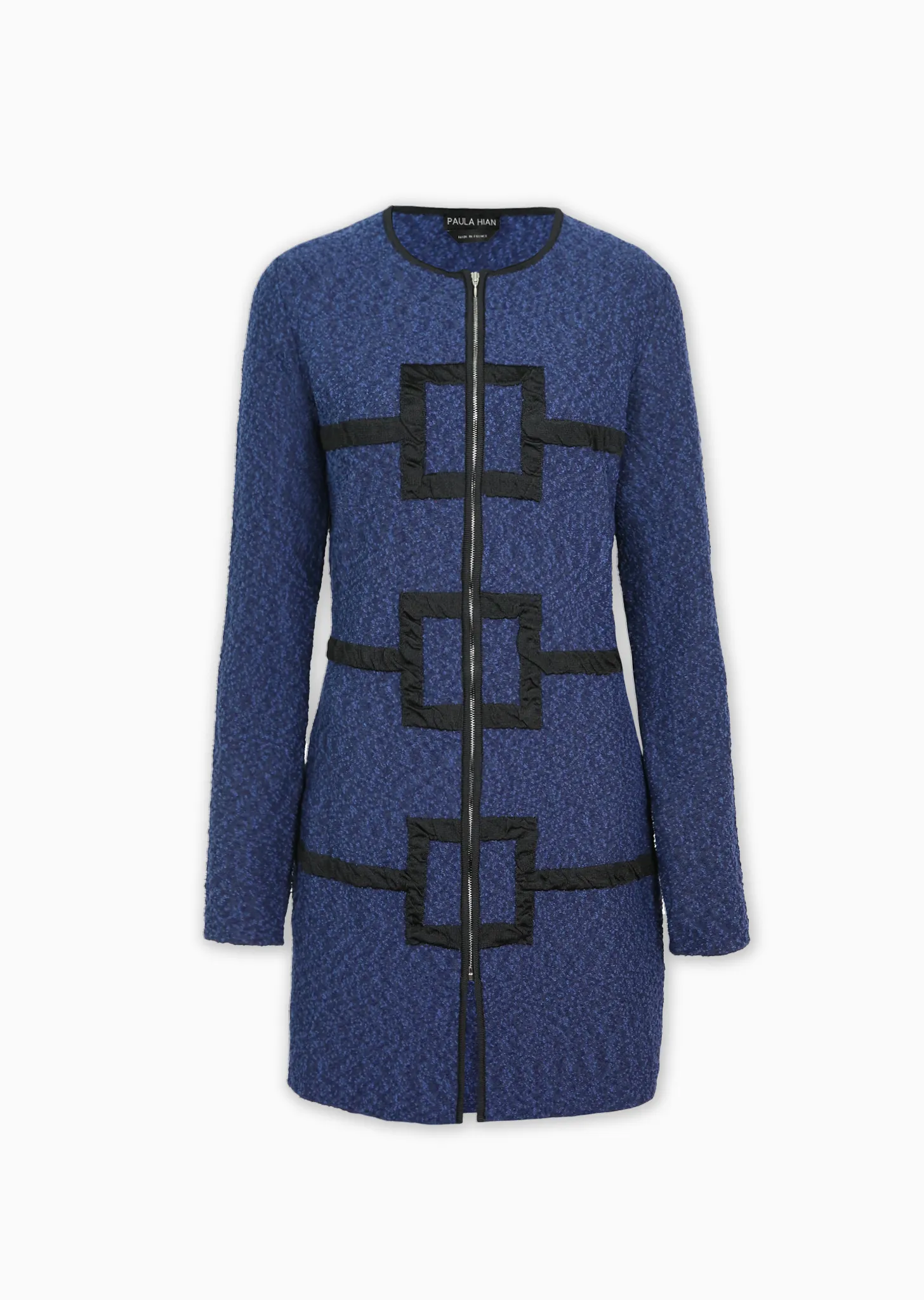 Tammi - Zip Front Squares Coat Dress