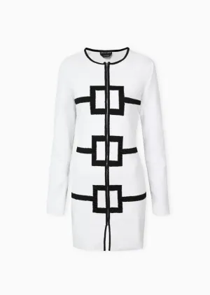 Tammi - Zip Front Squares Coat Dress