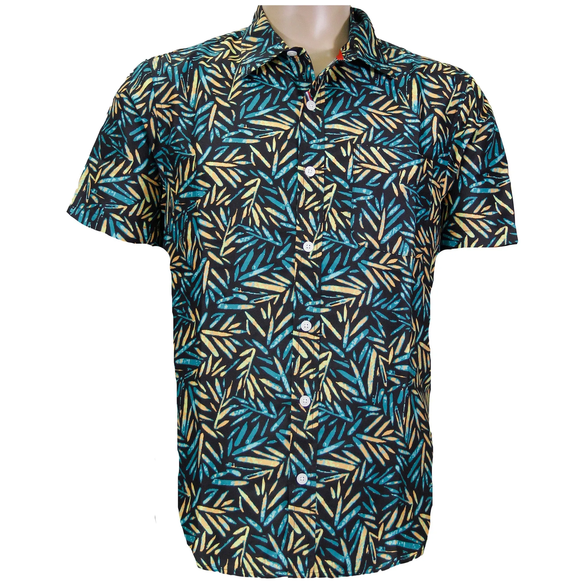 Teal Floral Trim Button Down