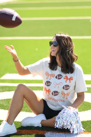 Tennessee Football And Bows Tee